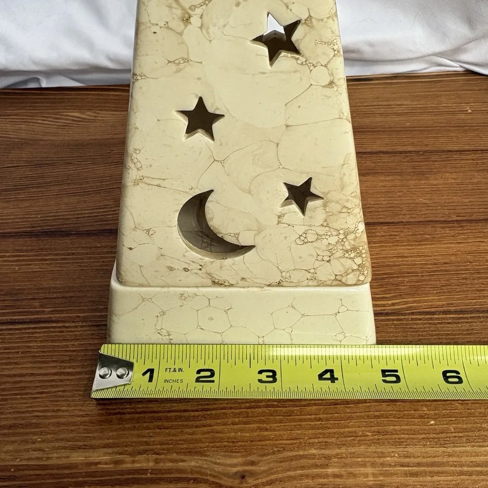 PartyLite Galaxy Pyramid Tealight Candle Holder P0161 Moon Stars Retired - Picture 13 of 14